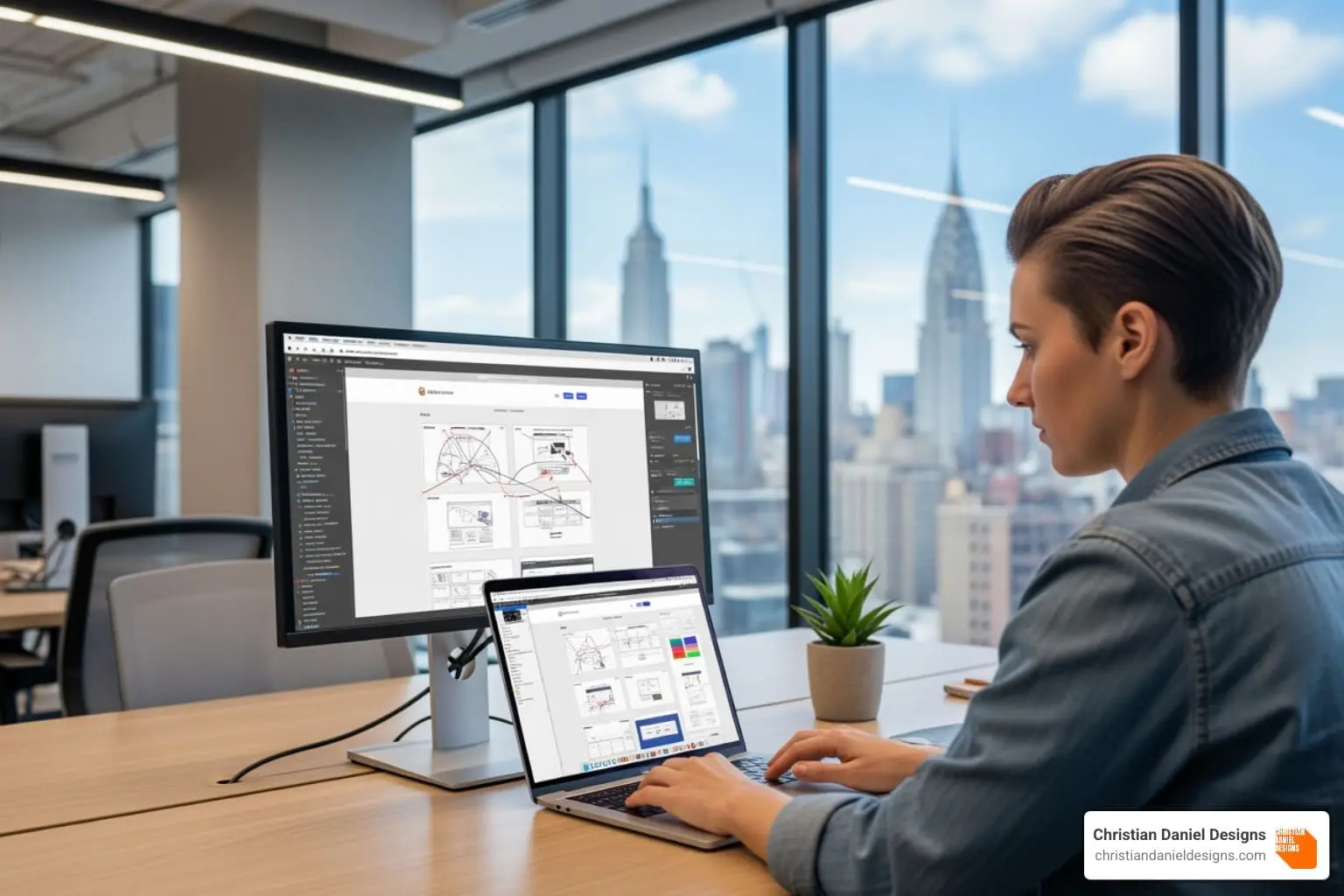 NYC web designer working on Squarespace website designs.