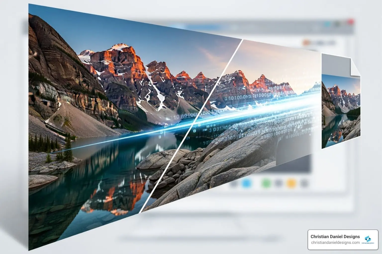 Stunning mountain landscape with digital effects by NYC web designer.
