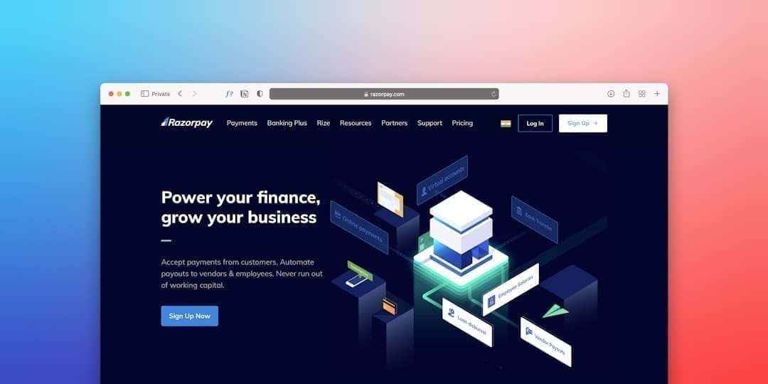 Modern website design showcasing finance growth tools, ideal for NYC web designers and video editors.